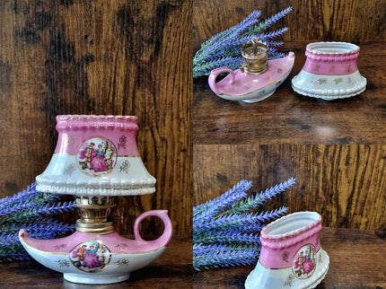 Antique French Oil Lamp 19th Century, Original Home Accent Decor, Elegant Authentic Collectible Gift for Classic or Farmhouse Home Interiors