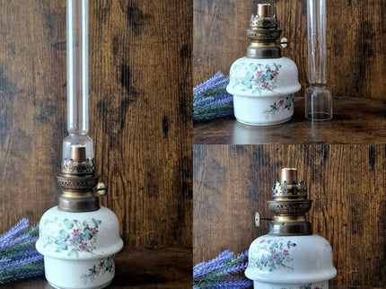 Antique French Oil Lamp 19th Century, Original Home Accent Decor, Elegant Authentic Collectible Gift for Classic or Farmhouse Home Interiors
