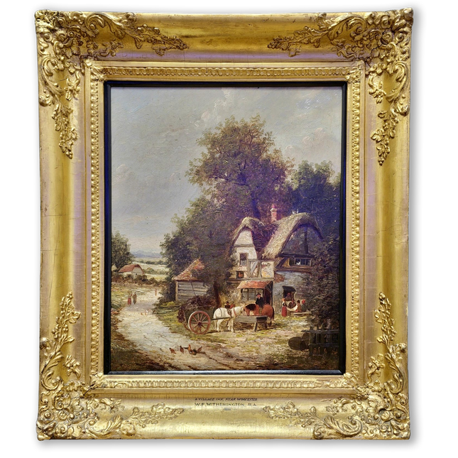 Antique Oil Painting, Romantic Landscape, 19th Century English Artwork