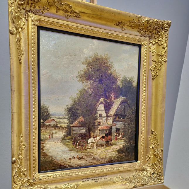 Antique Oil Painting, Romantic Landscape, 19th Century English Artwork