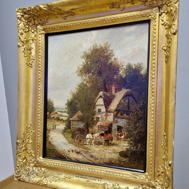 Antique Oil Painting, Romantic Landscape, 19th Century English Artwork