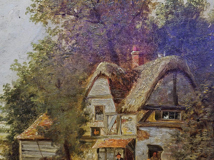 Antique Oil Painting, Romantic Landscape, 19th Century English Artwork