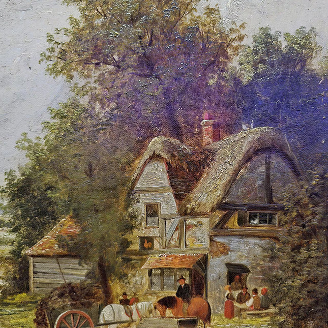 Antique Oil Painting, Romantic Landscape, 19th Century English Artwork