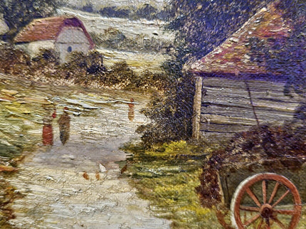 Antique Oil Painting, Romantic Landscape, 19th Century English Artwork