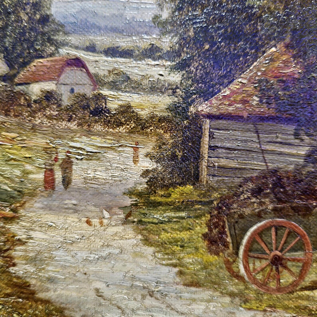 Antique Oil Painting, Romantic Landscape, 19th Century English Artwork