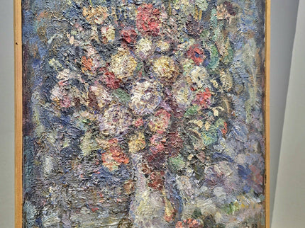 Impasto Flower Oil Painting, Vintage Impressionist Floral Painting on Canvas, Still Life Wall Art, Textured Painting Hand Painted Floral Art