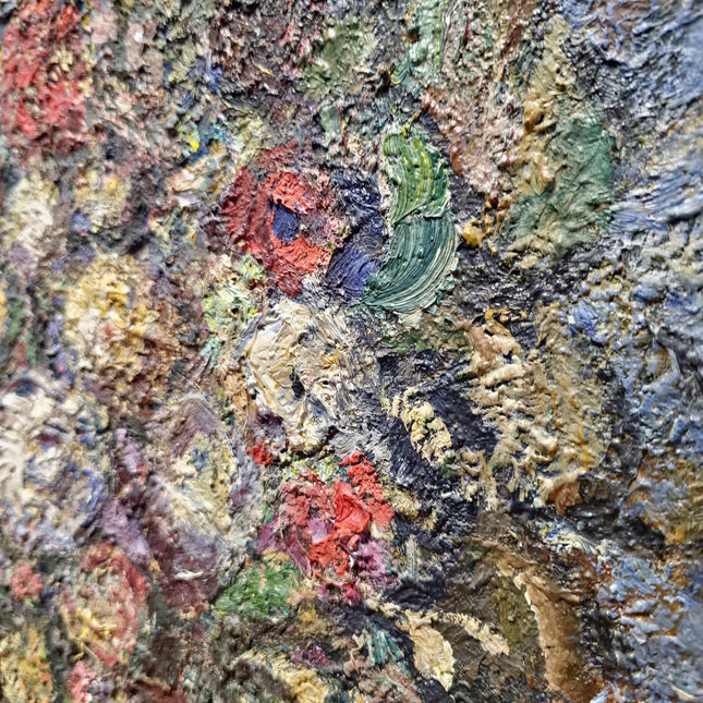 Impasto Flower Oil Painting, Vintage Impressionist Floral Painting on Canvas, Still Life Wall Art, Textured Painting Hand Painted Floral Art