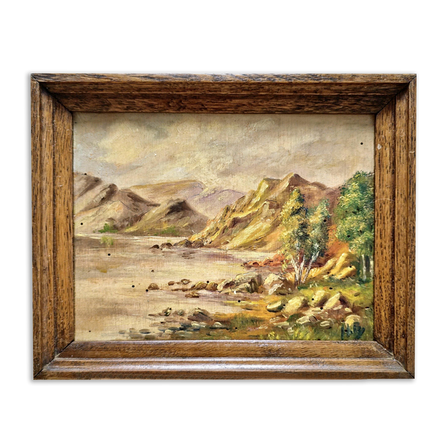 Vintage French Landscape Oil Painting, Cottagecore Home Decor