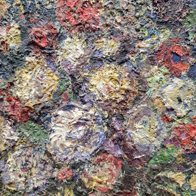 Impasto Flower Oil Painting, Vintage Impressionist Floral Painting on Canvas, Still Life Wall Art, Textured Painting Hand Painted Floral Art