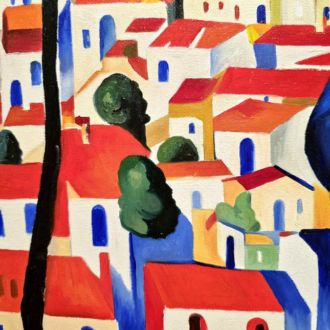 Colorful Fauvist Cityscape Oil Painting, Original Vibrant Modern Expressionist Canvas, Bold Original Wall Art Contemporary Home Decor Accent