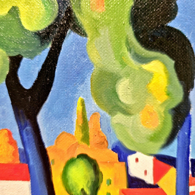 Colorful Fauvist Cityscape Oil Painting, Original Vibrant Modern Expressionist Canvas, Bold Original Wall Art Contemporary Home Decor Accent