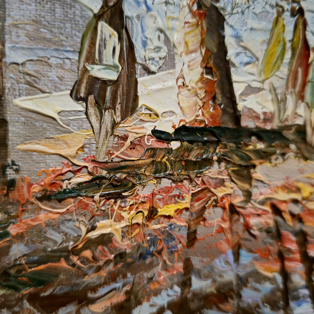 Vintage Eiffel Tower Oil Painting, Parisian Street Scene, 1970s French Impressionism