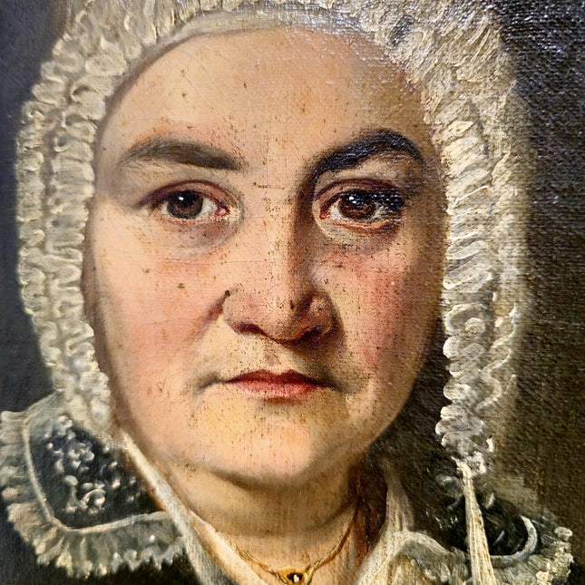 Antique French Woman Portrait Painting, Classical Victorian Inspired French Signed Oil Painting Original, Vintage Historical Home Decor