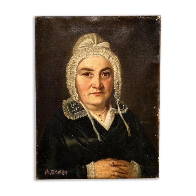 Antique French Woman Portrait Painting, Classical Victorian Inspired French Signed Oil Painting Original, Vintage Historical Home Decor