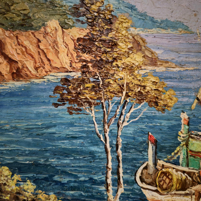 Antique French Coastal Oil Painting, Riviera Seascape Marine Art, Signed Mediterranean Sailing Scene, Nautical Wall Decor, Unique Gift