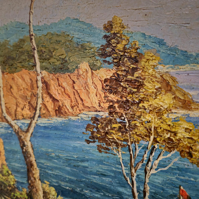 Antique French Coastal Oil Painting, Riviera Seascape Marine Art, Signed Mediterranean Sailing Scene, Nautical Wall Decor, Unique Gift