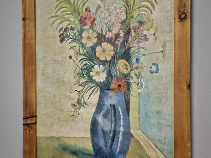 Antique Swiss Floral Oil Painting, G. Gubler Signed Artwork, 1920s
