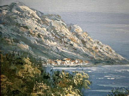 Vintage French Seascape Oil Painting, Coastal Nautical Art, Signed Framed Canvas