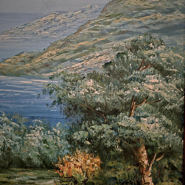 Vintage French Seascape Oil Painting, Coastal Nautical Art, Signed Framed Canvas