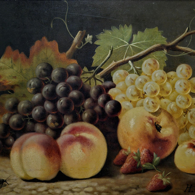 Antique French Still Life Oil Painting Signed Classic Fruit Composition Elegant European Wall Art Vintage Home Decor Framed Collectible Gift