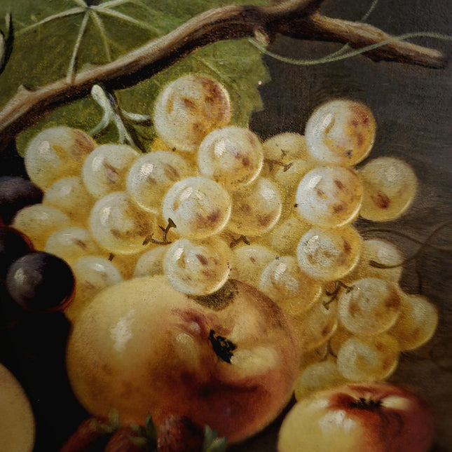 Antique French Still Life Oil Painting Signed Classic Fruit Composition Elegant European Wall Art Vintage Home Decor Framed Collectible Gift