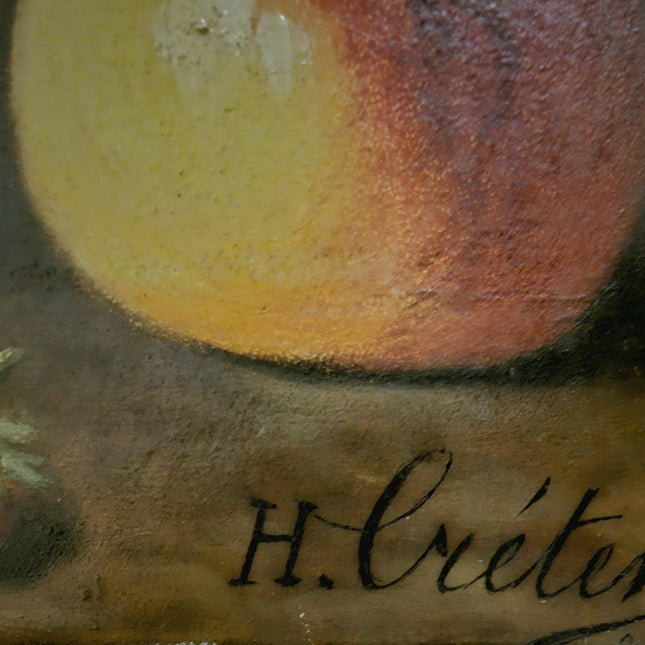 Antique French Still Life Oil Painting Signed Classic Fruit Composition Elegant European Wall Art Vintage Home Decor Framed Collectible Gift