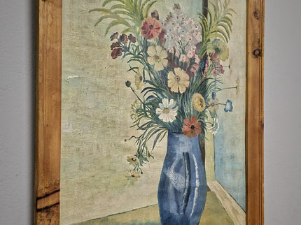 Antique Swiss Floral Oil Painting, G. Gubler Signed Artwork, 1920s