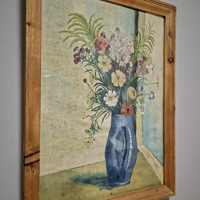 Antique Swiss Floral Oil Painting, G. Gubler Signed Artwork, 1920s