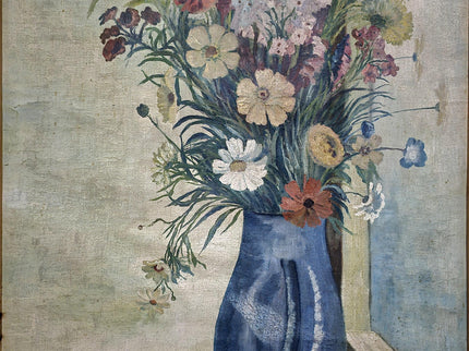 Antique Swiss Floral Oil Painting, G. Gubler Signed Artwork, 1920s