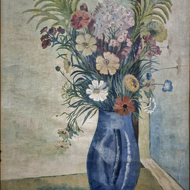 Antique Swiss Floral Oil Painting, G. Gubler Signed Artwork, 1920s