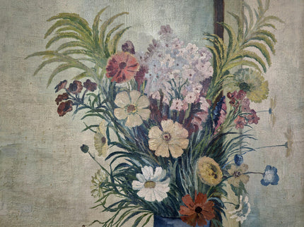Antique Swiss Floral Oil Painting, G. Gubler Signed Artwork, 1920s