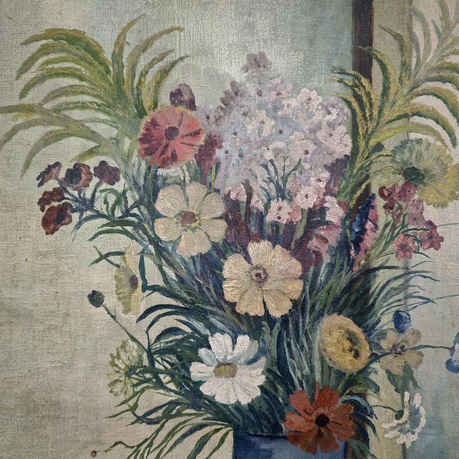 Antique Swiss Floral Oil Painting, G. Gubler Signed Artwork, 1920s