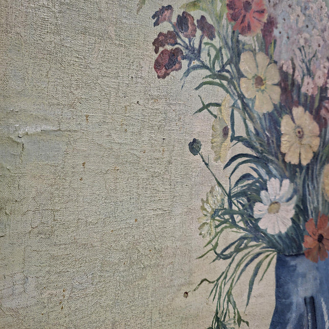Antique Swiss Floral Oil Painting, G. Gubler Signed Artwork, 1920s