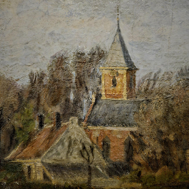 Antique Large Dutch Landscape Oil Painting, Signed Artwork, European Home Decor, Vintage Framed Wall Art, Collectible XXL Rural Scene