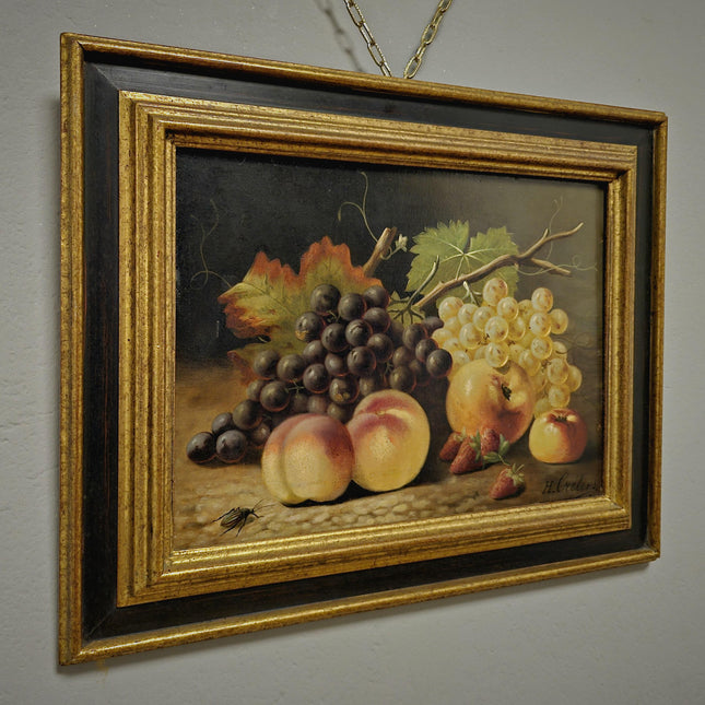 Antique French Still Life Oil Painting Signed Classic Fruit Composition Elegant European Wall Art Vintage Home Decor Framed Collectible Gift