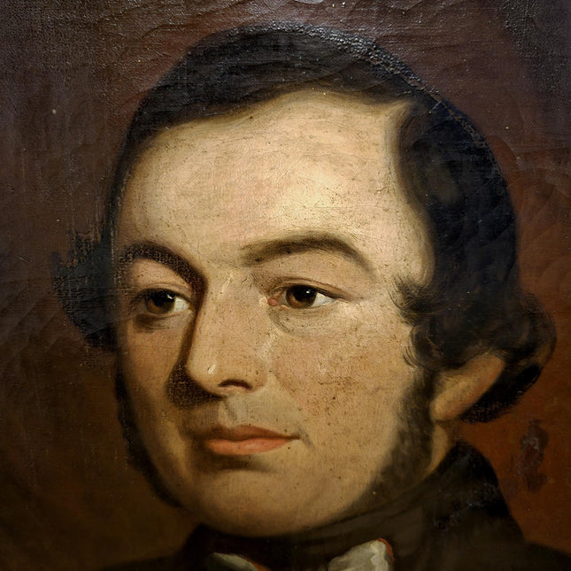 Antique Large British Oil Portrait 19th Century Aristocratic Gentleman Signed Vintage Gold Framed Artwork Collectible Classic Wall Art Decor