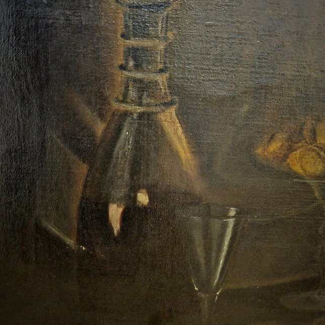 Antique Dutch Dark Moody Still Life Oil Painting, 19th Century Vintage Signed Fine Art, Collectible Gold Framed Artwork, Classic Wall Decor