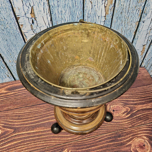 Antique Dutch Tea Stove with Copper Apple Kettle, 19th Century Collectible Kitchen Decor, Vintage Fireplace Accessory, Rustic Display Piece