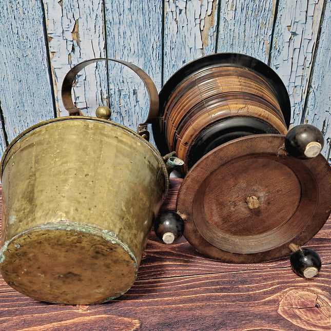 Antique Dutch Tea Stove with Copper Apple Kettle, 19th Century Collectible Kitchen Decor, Vintage Fireplace Accessory, Rustic Display Piece