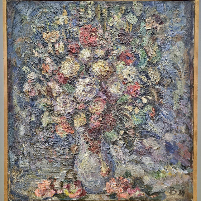 Impasto Flower Oil Painting, Vintage Impressionist Floral Painting on Canvas, Still Life Wall Art, Textured Painting Hand Painted Floral Art