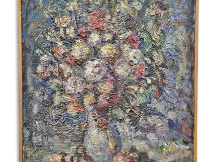 Impasto Flower Oil Painting, Vintage Impressionist Floral Painting on Canvas, Still Life Wall Art, Textured Painting Hand Painted Floral Art