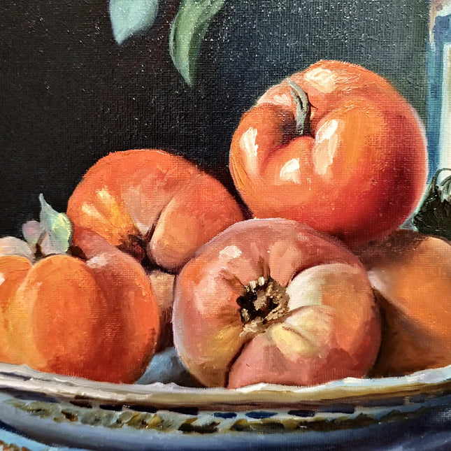 Still Life Oil Painting on Canvas, Realistic Fruit Artwork, Classic Wall Decor for Kitchen, Dining Room, Original Food Painting for Sale