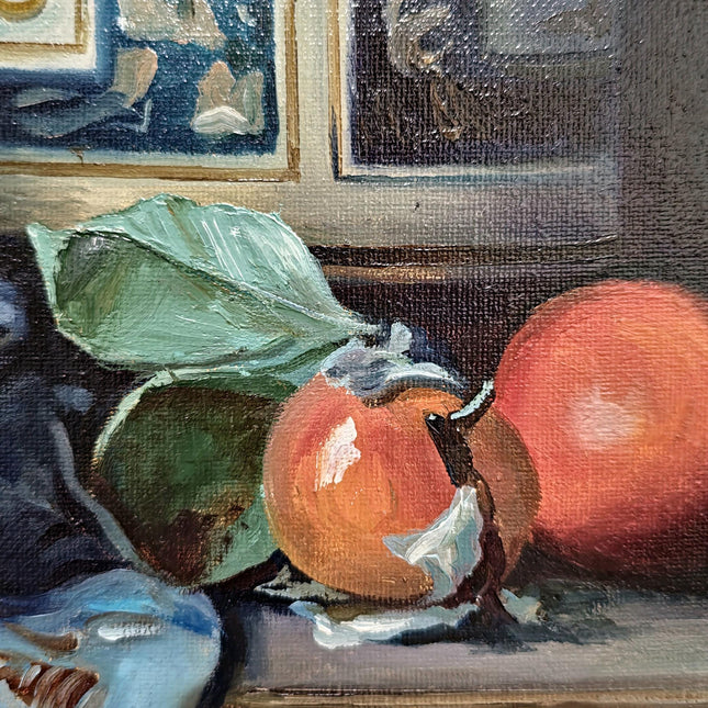 Still Life Oil Painting on Canvas, Realistic Fruit Artwork, Classic Wall Decor for Kitchen, Dining Room, Original Food Painting for Sale