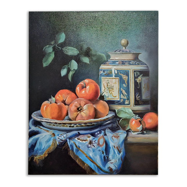 Still Life Oil Painting on Canvas, Realistic Fruit Artwork, Classic Wall Decor for Kitchen, Dining Room, Original Food Painting for Sale