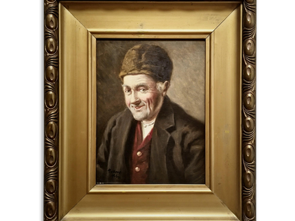 Antique German Portrait Oil Painting on Canvas, Original Signed Artwork, Gold Framed Wall Art, Home Decor Wall Art, Collectible Fine Art