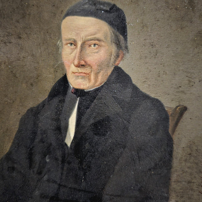 Antique German Academic Oil Portrait, Signed Framed Original 19th-Century Artwork, Home Decor Wall Art, Historical Collectible Fine Art