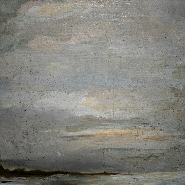 Antique Dutch Dark Moody Winter Landscape Oil Painting, Framed Original Artwork, Cottagecore Farmhouse Wall Decor, Vintage Signed Rustic Art