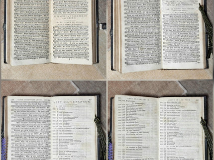 1819 Rare Antique Dutch Psalms Bible, Leather Bound, Silver Rosette Lock, Old Testament Hymnal Volume, Collectible Religious Scripture Gift