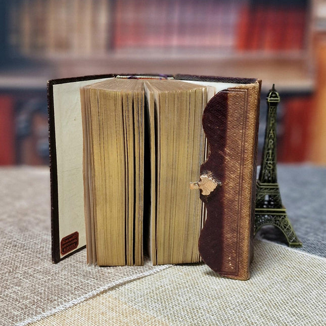 1884 Rare Antique Dutch New Testament Bible, Leather Bound with Gold Lock, Engraved Clasp, Vintage Collectible Religious Scripture Gift