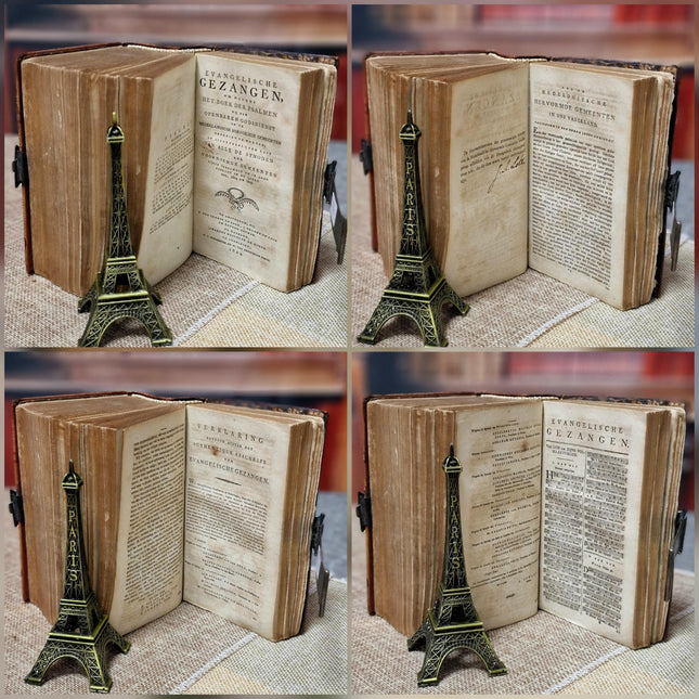 1824 Rare Antique Dutch Bible & Psalter, Leather Bound with Silver Lock, Complete Old and New Testament, Psalms and Hymns, Scripture Gift